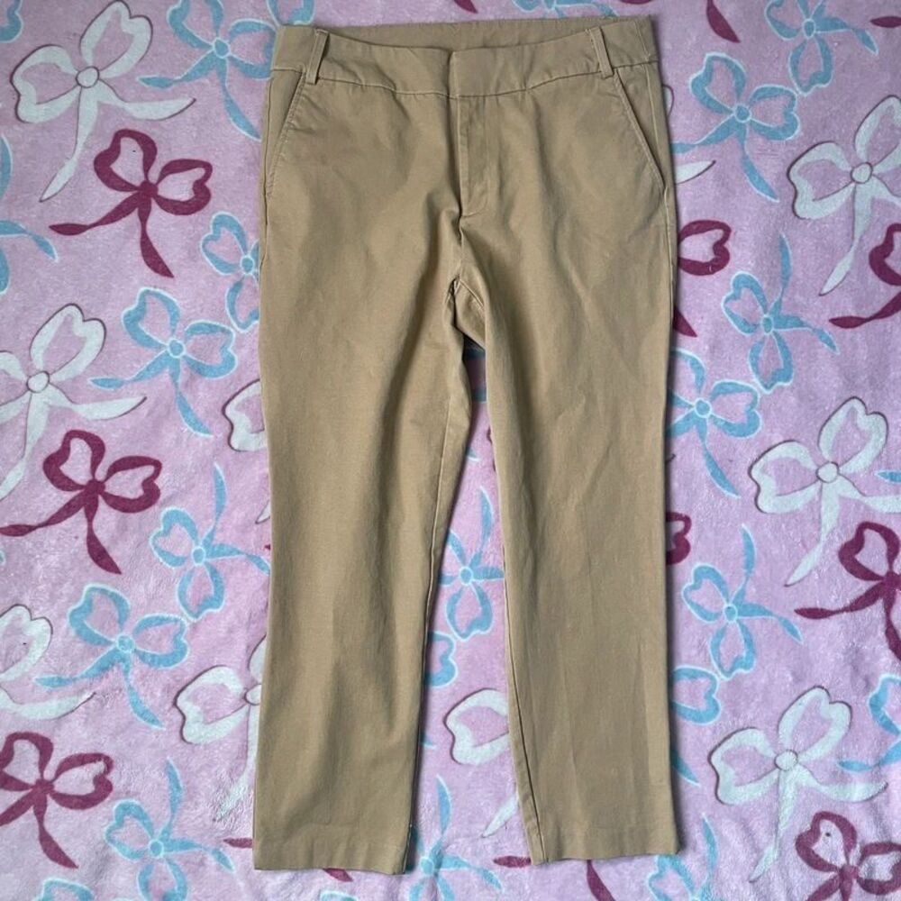 Time & Tru Business Casual High Rise Straight Leg Pants Beige Tan Size 10